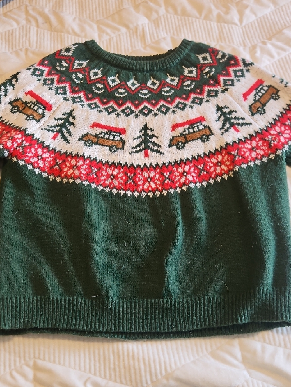 Cozy Green Fair Isle Holiday Sweater